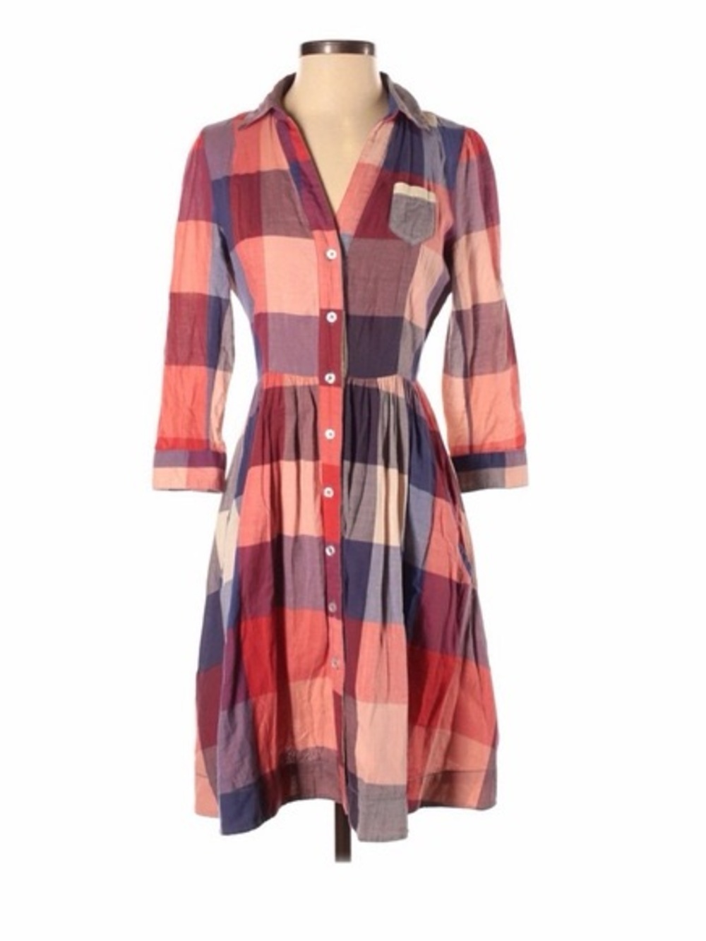 Anthropologie Moulinette Soeurs "Reed" Plaid Shirt Dress size 2 xs